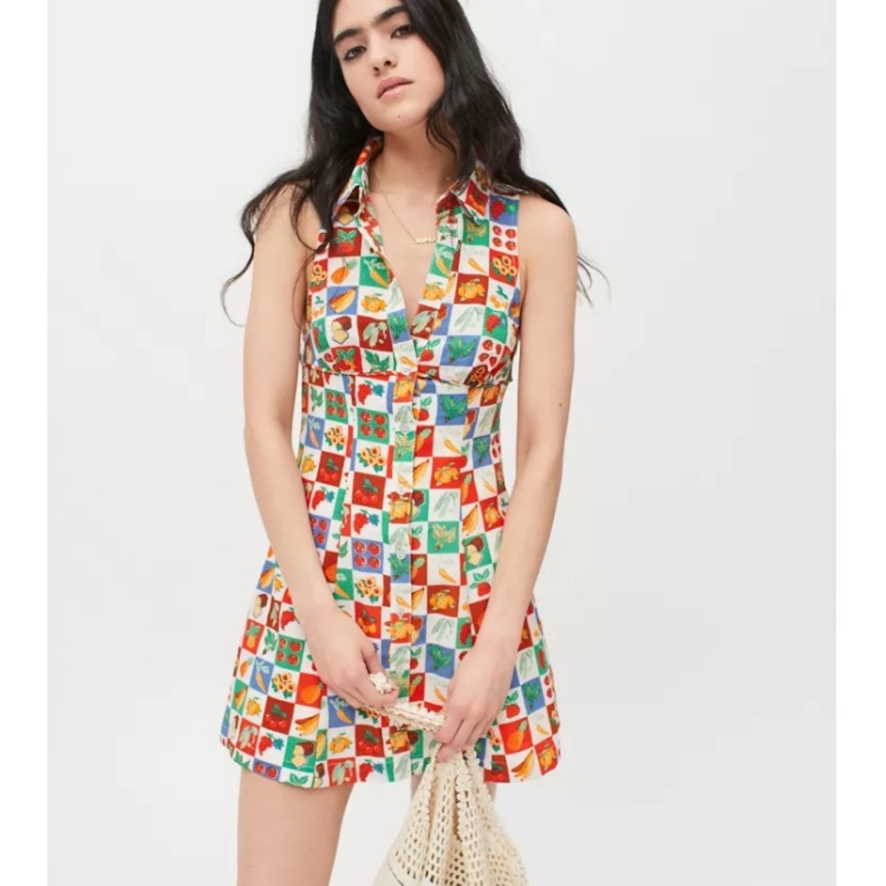 urban outfitters tia button front mini dress